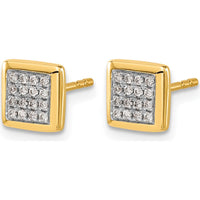 14K Yellow Gold Diamond Cluster Post Earrings - 0.13 Carat Total Diamond Weight by Monteluci Fine Jewelry