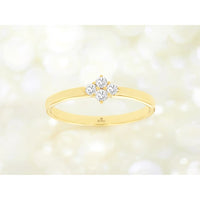 14K Yellow Gold Diamond Cluster Ring with Prong-Set Round Brilliant Stones - 0.15 Carat Total Diamond Weight - Royal Jewelry