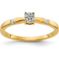 14K Yellow Gold Diamond Cluster Ring with Round Diamonds - 0.03 Carat Total Diamond Weight by 0