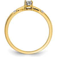 14K Yellow Gold Diamond Cluster Ring with Round Diamonds - 0.03 Carat Total Diamond Weight by 0
