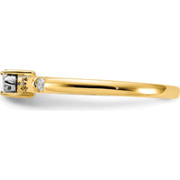 14K Yellow Gold Diamond Cluster Ring with Round Diamonds - 0.03 Carat Total Diamond Weight by 0