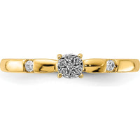 14K Yellow Gold Diamond Cluster Ring with Round Diamonds - 0.03 Carat Total Diamond Weight by 0