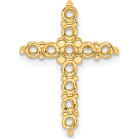 14K Yellow Gold Diamond Cross Chain Slide Mounting with 11 Round Diamonds - 2.8mm Each by Oro Pregiato
