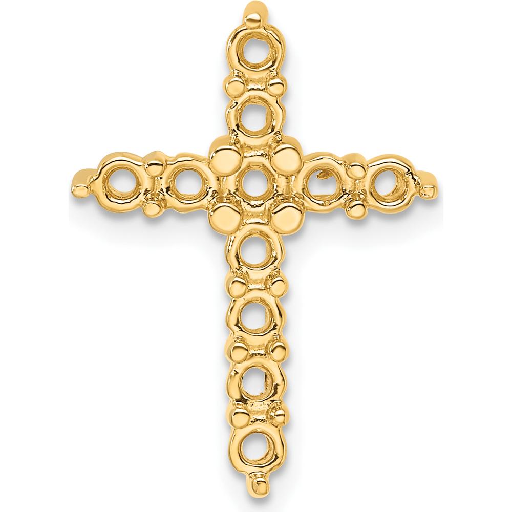 14K Yellow Gold Diamond Cross Chain Slide Mounting with 11 Round Diamonds - 2.8mm Each by Oro Pregiato