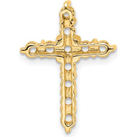 14K Yellow Gold Diamond Cross Chain Slide Mounting with 11 Round Diamonds - 2.8mm Each by Oro Pregiato