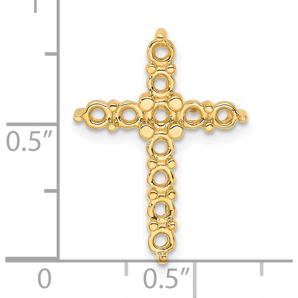 14K Yellow Gold Diamond Cross Chain Slide Mounting with 11 Round Diamonds - 2.8mm Each by Oro Pregiato