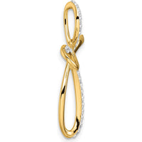 14K Yellow Gold Diamond Cross Omega Slide Pendant with 0.30 Carat Total Diamond Weight by Oro Pregiato