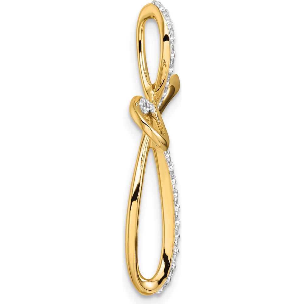 14K Yellow Gold Diamond Cross Omega Slide Pendant with 0.30 Carat Total Diamond Weight by Oro Pregiato