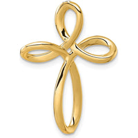 14K Yellow Gold Diamond Cross Omega Slide Pendant with 0.30 Carat Total Diamond Weight by Oro Pregiato