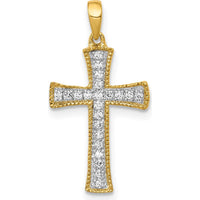 14K Yellow Gold Diamond Cross Pendant - 0.24 Carat Total Diamond Weight by Monteluci Fine Jewelry
