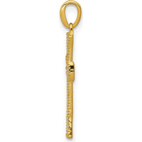 14K Yellow Gold Diamond Cross Pendant - 0.24 Carat Total Diamond Weight by Monteluci Fine Jewelry