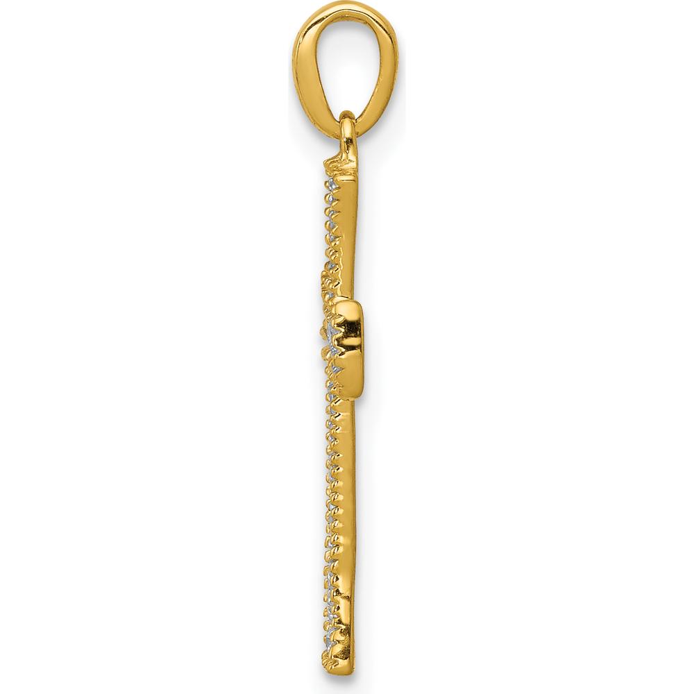 14K Yellow Gold Diamond Cross Pendant - 0.24 Carat Total Diamond Weight by Monteluci Fine Jewelry
