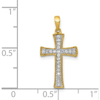 14K Yellow Gold Diamond Cross Pendant - 0.24 Carat Total Diamond Weight by Monteluci Fine Jewelry