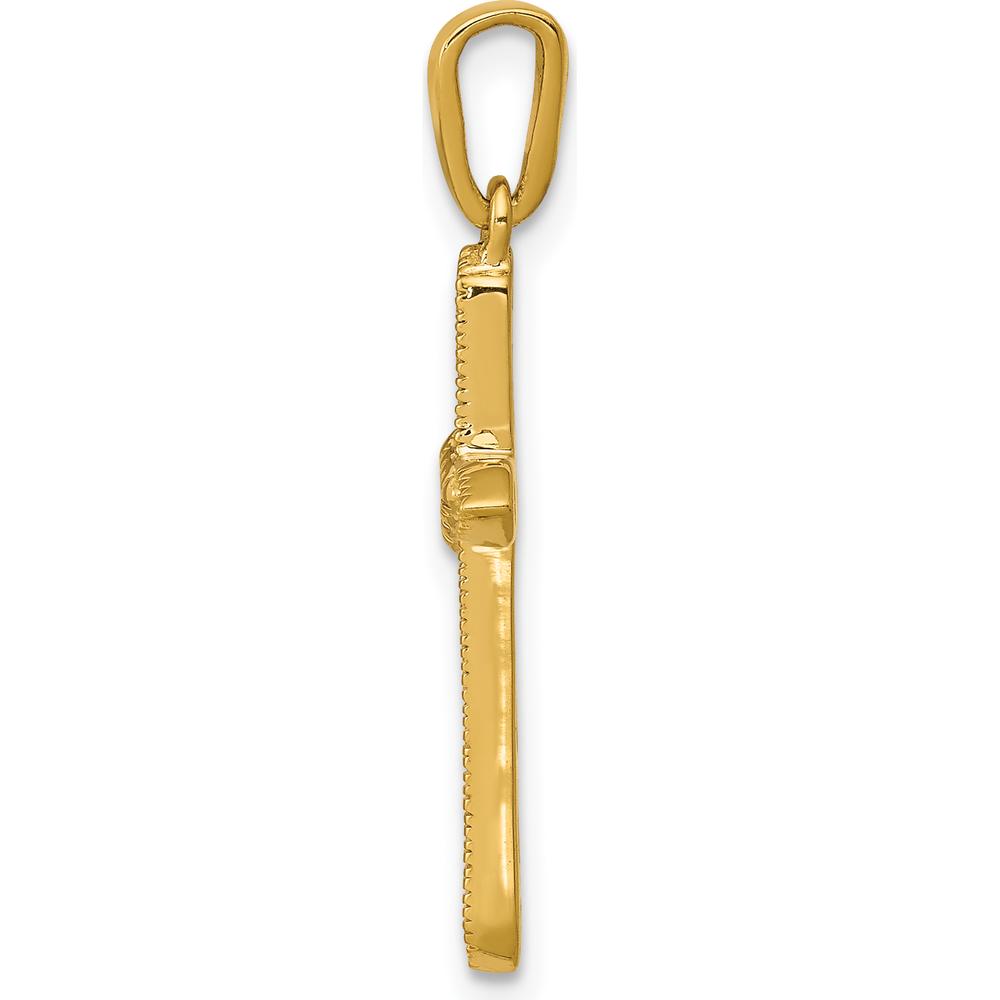 14K Yellow Gold Diamond Cross Pendant - 1/4 Carat Total Diamond Weight by Monteluci Fine Jewelry