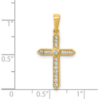 14K Yellow Gold Diamond Cross Pendant - 1/4 Carat Total Diamond Weight by Monteluci Fine Jewelry