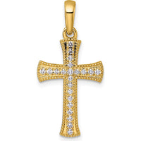 14K Yellow Gold Diamond Cross Pendant - 1/4 Carat Total Diamond Weight by Oro Pregiato