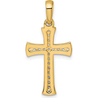 14K Yellow Gold Diamond Cross Pendant - 1/4 Carat Total Diamond Weight by Oro Pregiato