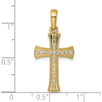 14K Yellow Gold Diamond Cross Pendant - 1/4 Carat Total Diamond Weight by Oro Pregiato