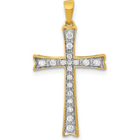 14K Yellow Gold Diamond Cross Pendant - 1/5 Carat Total Diamond Weight by Monteluci Fine Jewelry