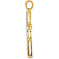 14K Yellow Gold Diamond Cross Pendant - 1/5 Carat Total Diamond Weight by Monteluci Fine Jewelry