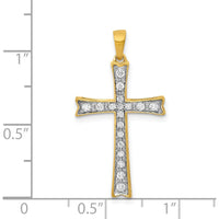 14K Yellow Gold Diamond Cross Pendant - 1/5 Carat Total Diamond Weight by Monteluci Fine Jewelry
