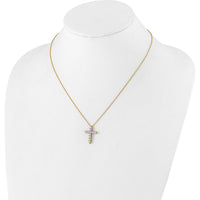 14K Yellow Gold Diamond Cross Pendant Necklace - 1.00 Carat Total Diamond Weight by Monteluci Fine Jewelry