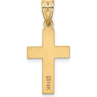 14K Yellow Gold Diamond Cross Pendant with 0.01 Carat Round Diamond by Oro Pregiato