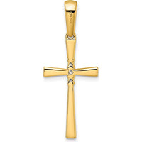14K Yellow Gold Diamond Cross Pendant with 0.09 Carat White Diamonds by Oro Pregiato