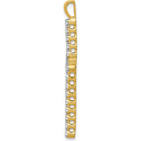 14K Yellow Gold Diamond Cross Pendant with 0.25 Carat Total Diamond Weight - Polished and Rhodium Finished by Monteluci Fine Jewelry
