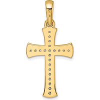 14K Yellow Gold Diamond Cross Pendant with 22 Brilliant Diamonds - 0.41 Carat Total Diamond Weight by Oro Pregiato