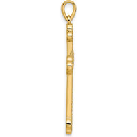 14K Yellow Gold Diamond Cross Pendant with 29 Round Natural Diamonds - 0.25 Carat Total Diamond Weight by Oro Pregiato