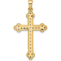 14K Yellow Gold Diamond Cross Pendant with 29 Round Natural Diamonds - 0.25 Carat Total Diamond Weight by Oro Pregiato