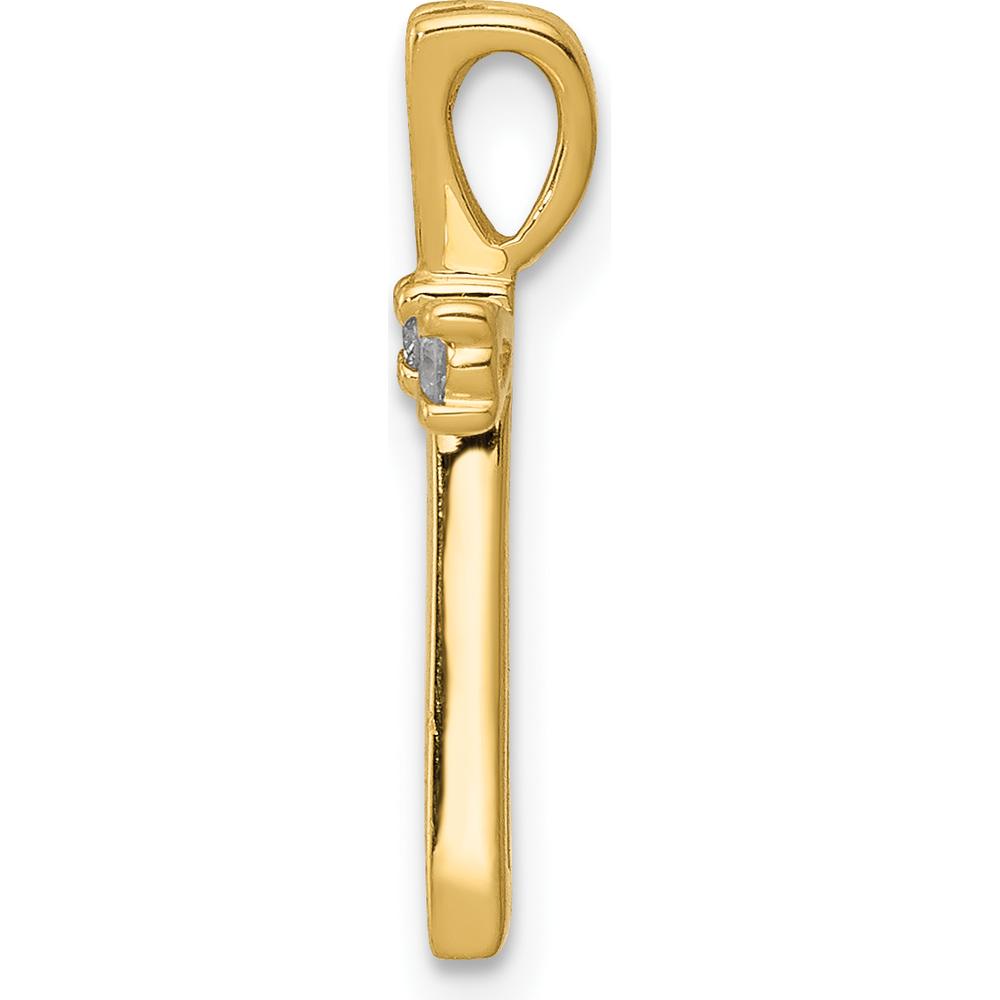 14K Yellow Gold Diamond Cross Pendant with Channel Set Round Diamonds - 0.035 Carat Total Diamond Weight by Monteluci Fine Jewelry