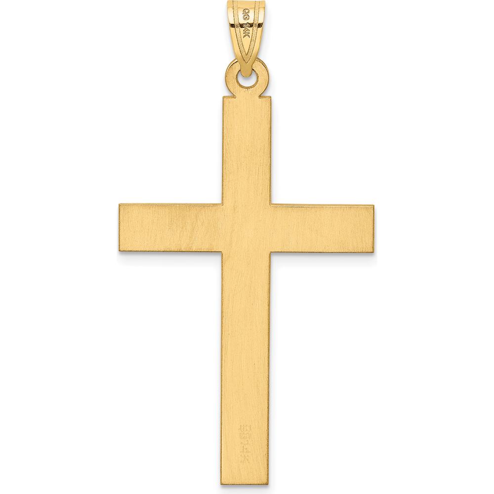 14K Yellow Gold Diamond Cross Pendant with Round-Cut Diamond - 0.03 Carat by Oro Pregiato