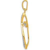 14K Yellow Gold Diamond Cross Pendant with Round Natural Diamonds - 1/10 Carat Total Diamond Weight by Monteluci Fine Jewelry