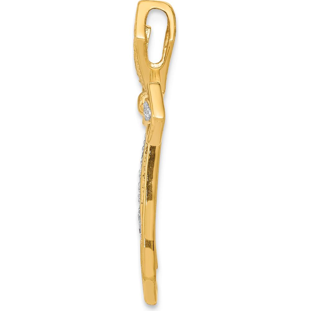 14K Yellow Gold Diamond Cross Slide Pendant - 0.007 Carat Total Diamond Weight by Monteluci Fine Jewelry