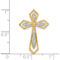 14K Yellow Gold Diamond Cross Slide Pendant - 0.007 Carat Total Diamond Weight by Monteluci Fine Jewelry