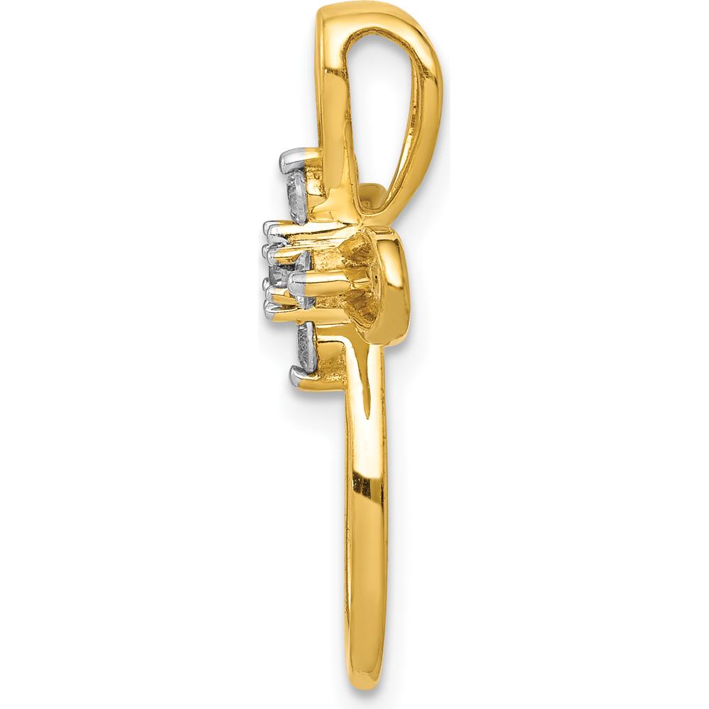 14K Yellow Gold Diamond Cross Slide Pendant with 1/5 Carat Natural Round Diamonds by Monteluci Fine Jewelry