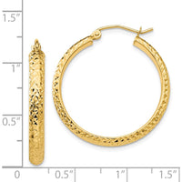 14K Yellow Gold Diamond-Cut 28mm Large Hoop Earrings by 0