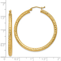 14K Yellow Gold Diamond-cut 40mm Hoop Earrings - Polished Finish by 0