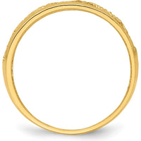 14K Yellow Gold Diamond-Cut 5 Heart Ring - 3.15mm Band Width by Oro Pregiato