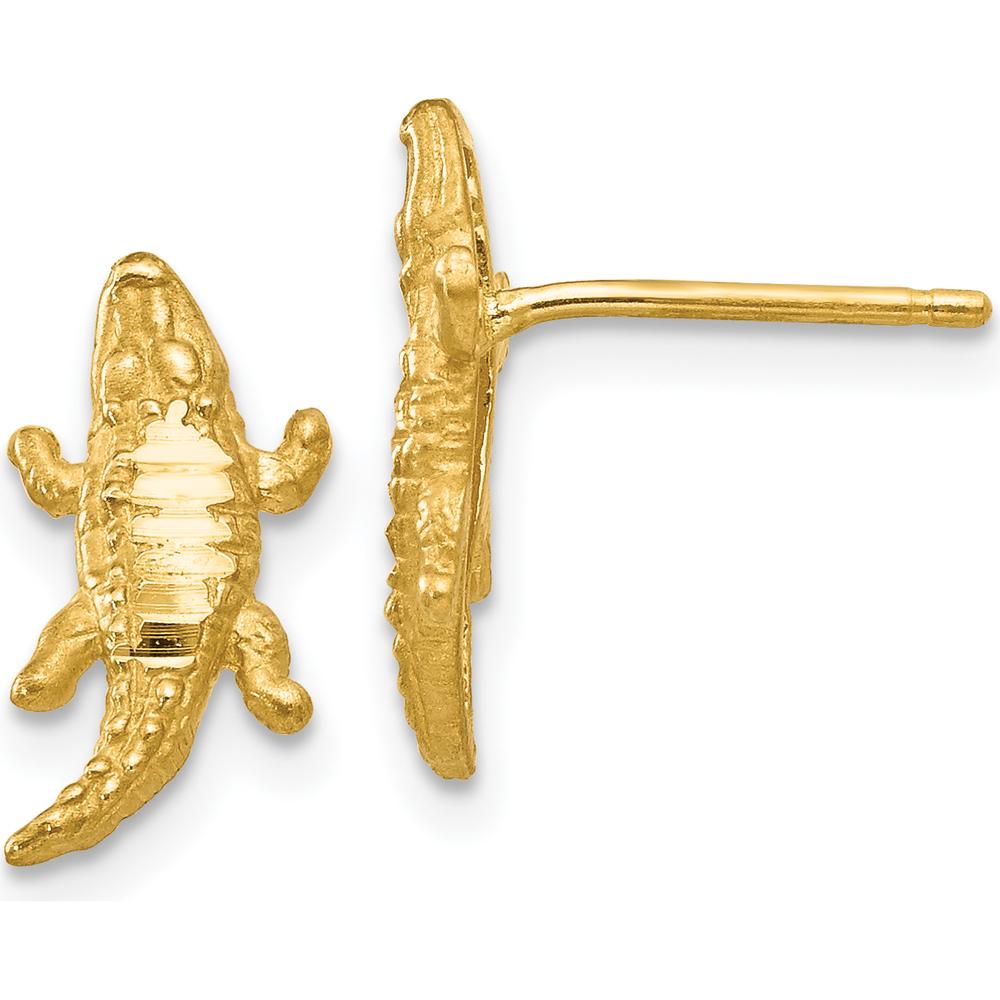 14K Yellow Gold Diamond-Cut Alligator Drop Earrings by 0