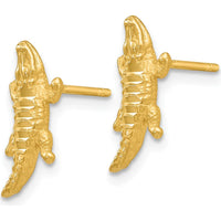14K Yellow Gold Diamond-Cut Alligator Drop Earrings by 0