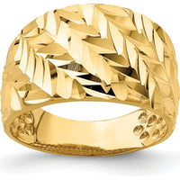 14K Yellow Gold Diamond-Cut Arrow Slash Domed Fashion Ring by 0