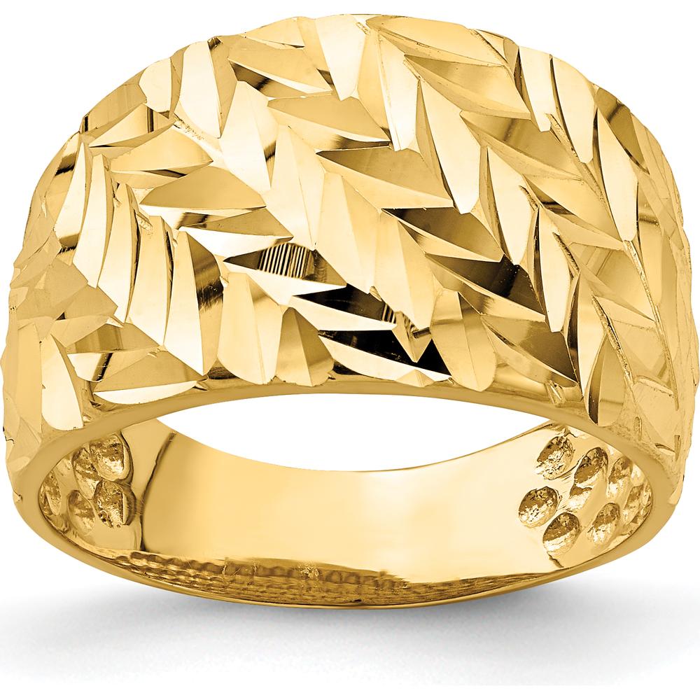 14K Yellow Gold Diamond-Cut Arrow Slash Domed Fashion Ring by 0