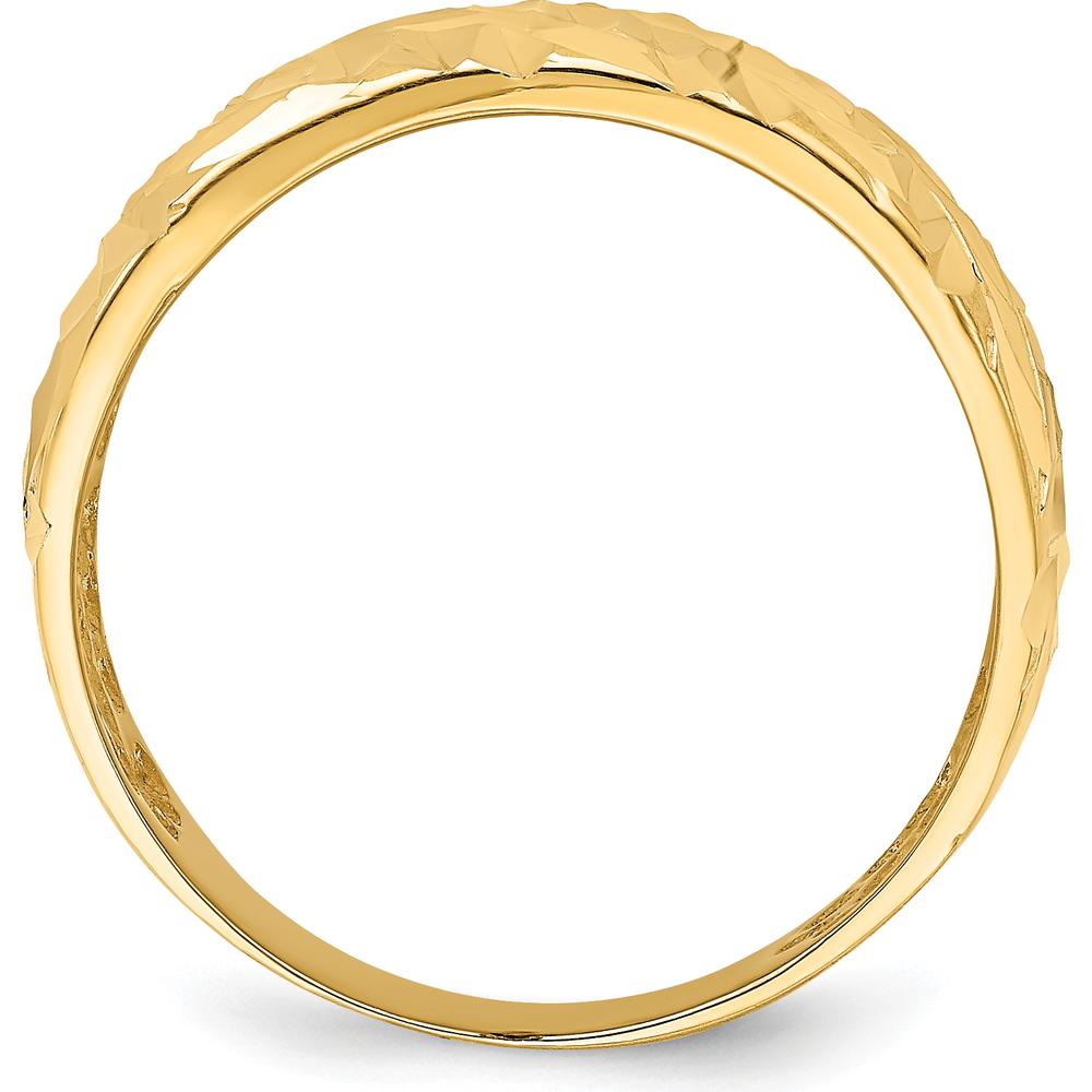 14K Yellow Gold Diamond-Cut Arrow Slash Domed Fashion Ring by 0