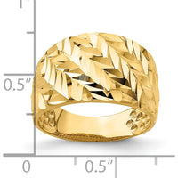 14K Yellow Gold Diamond-Cut Arrow Slash Domed Fashion Ring by 0