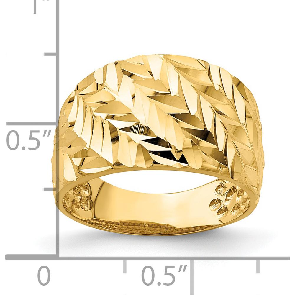 14K Yellow Gold Diamond-Cut Arrow Slash Domed Fashion Ring by 0