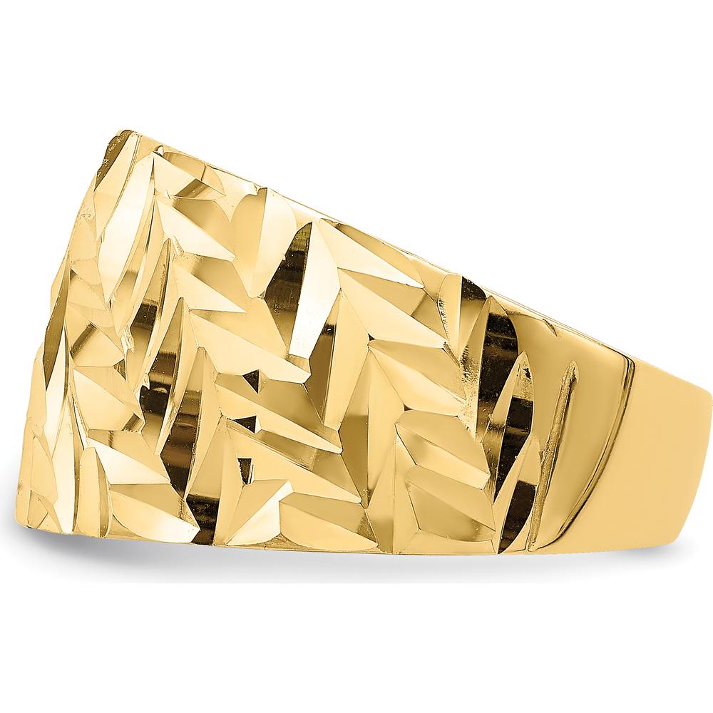 14K Yellow Gold Diamond-Cut Arrow Slash Domed Fashion Ring by 0