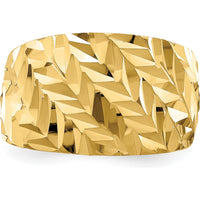 14K Yellow Gold Diamond-Cut Arrow Slash Domed Fashion Ring by 0